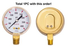 2″ x 4000 PSI High Oxygen Gauge Welding Regulator Replacement, Brass