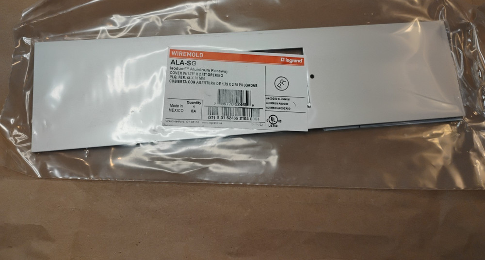 Wiremold Legrand ALA-SG Isoduct Aluminum Racewary Cover w/ 1.75″ x 2.75″ Opening