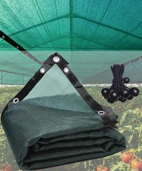 90% Green Shade Cloth 10ft x 20ft Heavy Duty Outdoor Mesh Tarp with Grommets,…