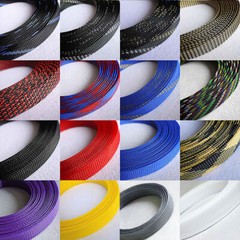 4mm PET Expandable Braided Tube Sleeving Sheath Dense for Cable Wire Dia.3-5mm