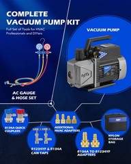 OMT 3.5CFM 1/4HP Air Vacuum Pump AC Manifold Gauge Set R32 R1234yf R134a R410a