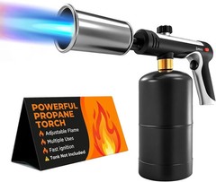 Saker Propane Torch,3272°F High Heat Adjustable Flame Thrower Gun with Safety Lo