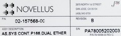 41480 NOVELLUS ASSY, SYS-CONT, P166, DUAL ETHER (PARTS) 02-157568-00