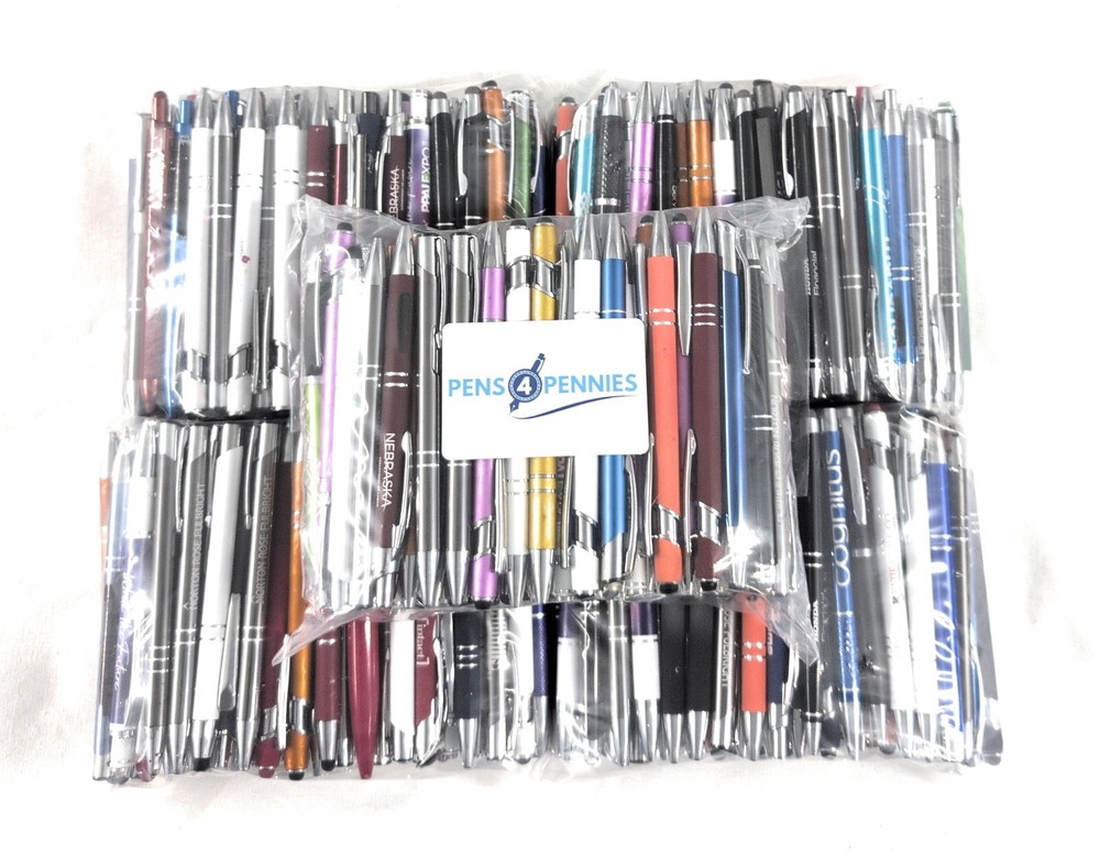 MISPRINT METAL PENS 500 ct Mixed Stylus/Executive/Soft Touch Bulk Click Pen Lot