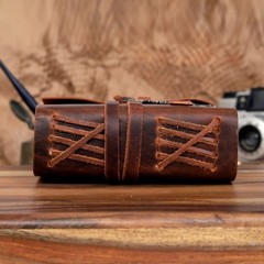 Leather Journal for Women Men Blank Deckle Edge Paper Notebook 180 GSM Brown