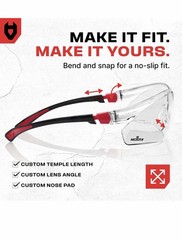 NoCry Clear Safety Glasses for Men and Women with Anti-Fog and Scratch Resist…