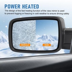 Left Driver Side Door Mirror Heated Power Glass Manual Folding (6Pins) | Comp…