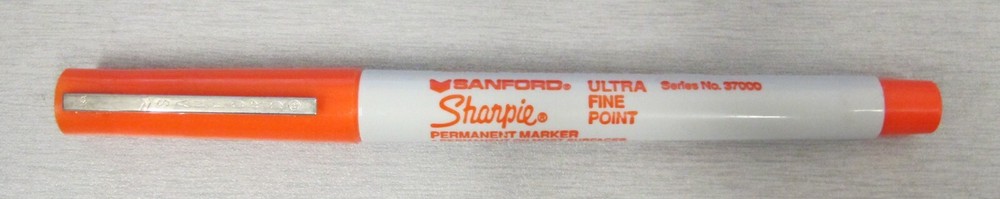 Vintage Sharpie Orange Ultra Fine Point Permanent Marker Metal Clip #37000 New