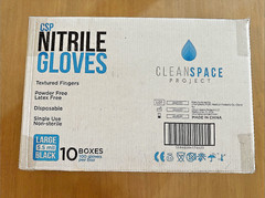 5.5 Mil Blk Nitrile gloves, 1-Lrg Case of 1000 Textured Fingers, Latex Free