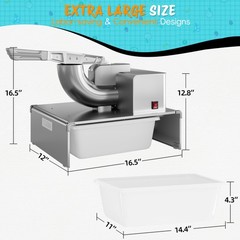 Snow Cone Machine Shaved Ice, 500LB/H Commercial Ice Crusher Shaved Ice Machi…