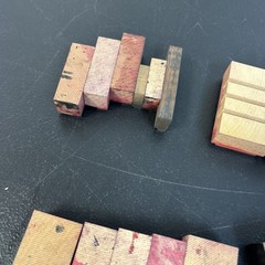 Large Lot of 42 Vintage Wood Letterpress Type Printers Blocks Mixed Numbers $ #3