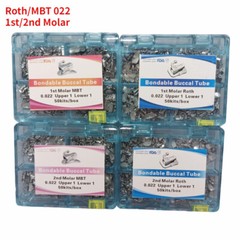 50 Sets Dental Orthodontic Buccal Tubes 1st 2nd Molar Tube Roth MBT 022 Bondable