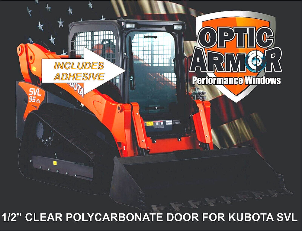 KUBOTA SVL75 90 95 97 TRACK LOADER 1/2″ SEVERE DUTY POLY DOOR-OPTIC ARMOR