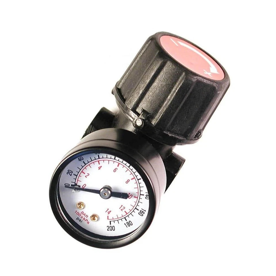 Primefit Air Compressor Regulator 1/4in NPT 160 PSI Gauge Pressure Control Tool