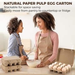 CINPIUK 100 Pack Egg Cartons, 3×4 Style Paper Pulp Egg Trays, Sturdy & Reusab…