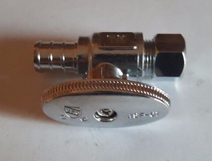 10 PIECES 1/2″ PEX X 3/8″OD BRASS 1/4 TURN STRAIGHT STOP VALVE (LEAD-FREE)