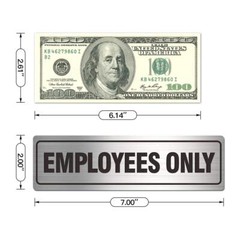 Employees Only Sign – Office Door Signs for Business Store Restroom Wall – 7….
