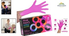 Medium Pink Nitrile Gloves, Disposable and Ambidextrous, 100 Count for Hair Dye