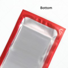Multi-Size Matte Red Mylar Flat Zip Lock Pouch Bag For Storage w/ Window R10