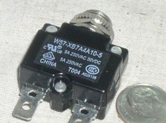 NEW TE POTTER BRUMFIELD W57-XB7A4A10-5 ROUND 5A 5 AMP AC DC CIRCUIT BREAKER USA