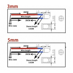 3mm/5mm Small LED Bulb Emitting Diode Lamp Bead 5V-12V with 20cm Pre-wired Cable