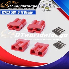 12Pcs 50A 10-12 Gauge Battery Quick Connect Winch Connector Plug Power Supply