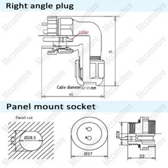 SD28 2-26Pin Elbow Panel Mount Bulkhead Plug + Socket,Automotive Cable Connector