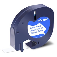 2PK Compatible for DYMO 91331 LetraTag Plastic Label Tape 1/2 Inch x 13 Ft 12mm