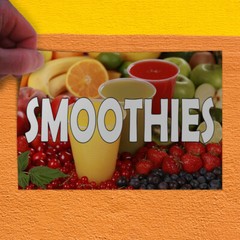 Decal Stickers Smoothies with Fruit Images Vinyl Store Sign Label