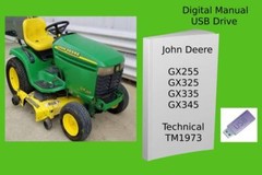 John Deere GX255 GX325 GX335 GX345 Garden Tractor Technical Manual See Desc.
