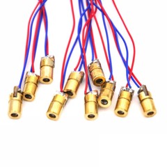 40PCS 650nm 6mm 5V 5mW Red Laser Dot Diode Module with Brass Diode Housing