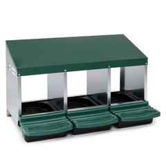 LEADZM Chicken Nesting Boxes 3 Hole Metal Chicken Egg Laying Box