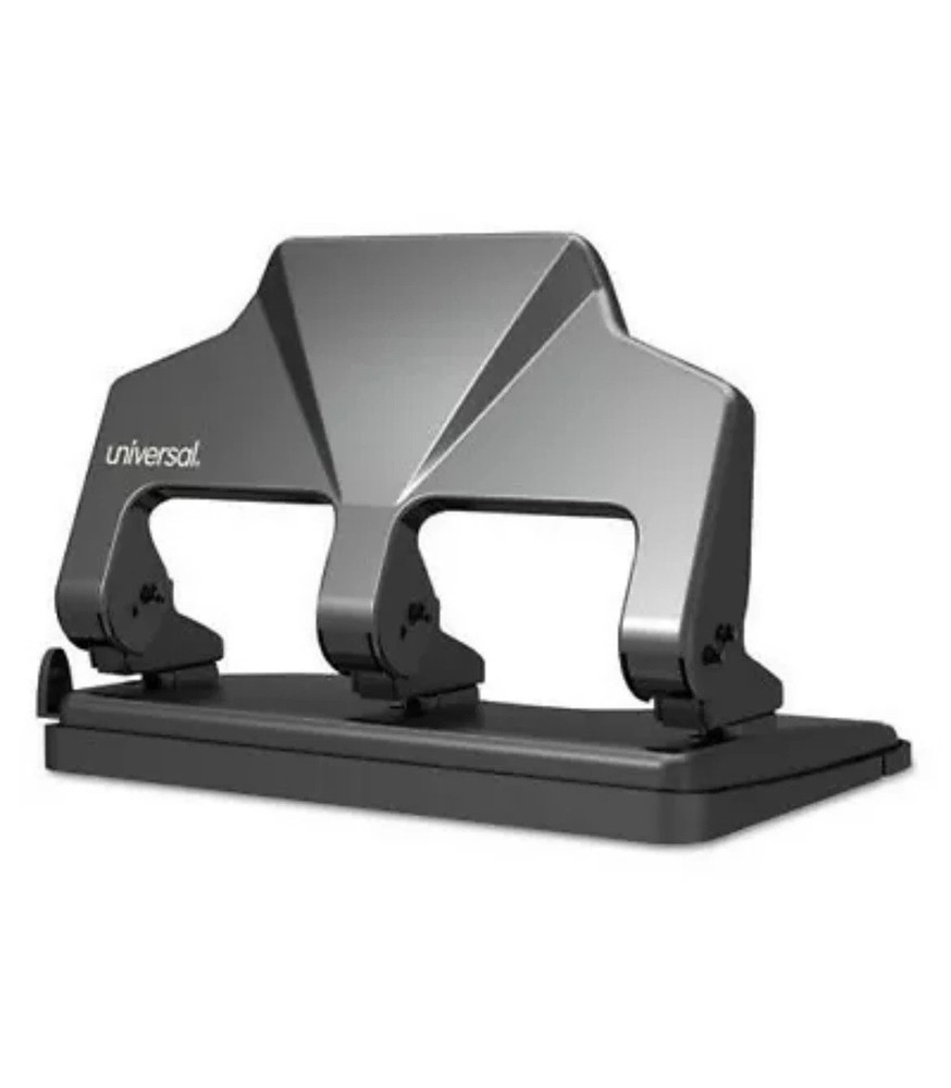 Universal 74325 3-Hole Punch, 30 Sheet Capacity, Power Assist, Black