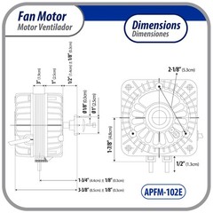 Appli Parts APFM-102E 10W refrigeration condenser and evaporator motor 220V 60Hz