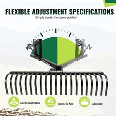 For ATV UTV Lawn Garden Tractors 60″ Landscape Rake W/1 Point Hitch Lift Steel
