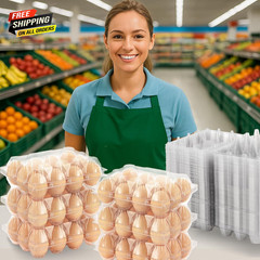 100 Packs Egg Cartons Cheap Bulk，Plastic for 12 Eggs, Clear Egg Cartons 💪