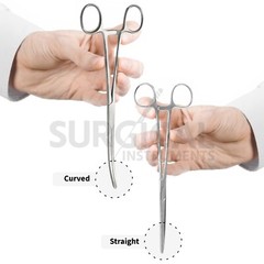 2 Pcs Set 8″ Straight + Curved Hemostat Forceps Locking Clamps German Grade