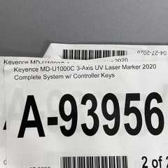 Keyence MD-U1000C 3-Axis UV Laser Marker 2020 Complete System w/ Controller Keys