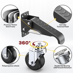 HOLKIE Retractable Casters Heavy Duty 5.91 x 6.02 x 1.54 inches, Black