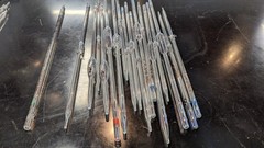 Lot of 27 pcs total, 17 Volumetric + 10 Graduated Glass Pipettes with Pumps/Bulb