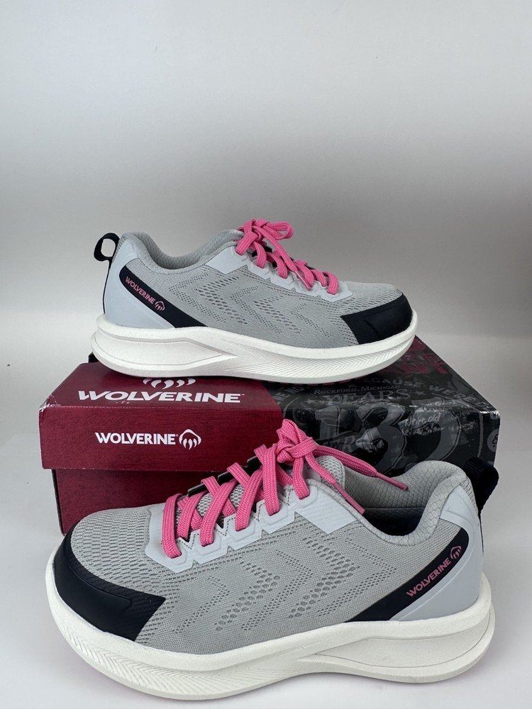 Wolverine Women’s Bolt DuraShocks Knit CarbonMax Work Shoe Size 8 Light Grey