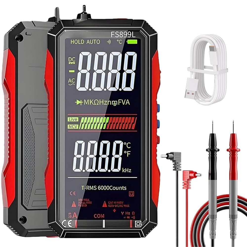 Digital Multimeter Tester Auto-Ranging TRMS 6000 Counts Voltmeter Colour Display