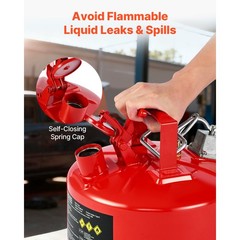 Uimoso 2.5 Gallon Red Safety Gas Can with Flame Arrester and Pouring Spout