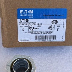 5 Pcs EATON LT100 Straight Male 1” Liquid Tight Flexible Metal Conduit Connector
