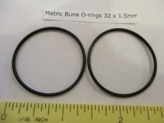 32mm ID x 35mm OD x 1.5mm thick O-ring. Buna-70. Quan 2.
