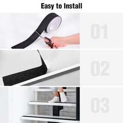 2inx33ft Black Anti Slip Tape, Best 80grit Friction, Grip, Abrasive for Stairs