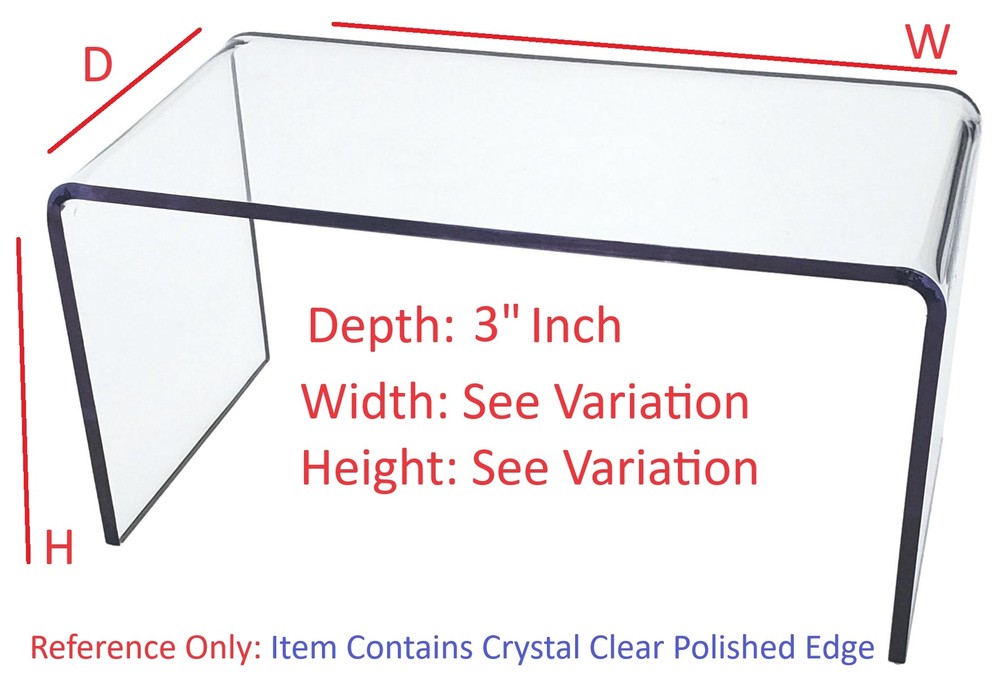 T’z Tagz Any 3-Inch-Deep Clear Acrylic Riser Display Stands New 2 Pack Variation