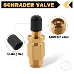 1/4″ Inflation Schrader Valve with Push to Connect for 1/4″ OD Air Line Tubing