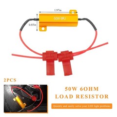50W 6ohm LED Aluminum Load Resistors 2PCS Turn Signal Flasher Adaptor Resistor