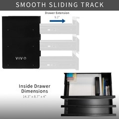 VIVO Black 3 Level 16″ Pull Out Under Desk Storage Drawer Set